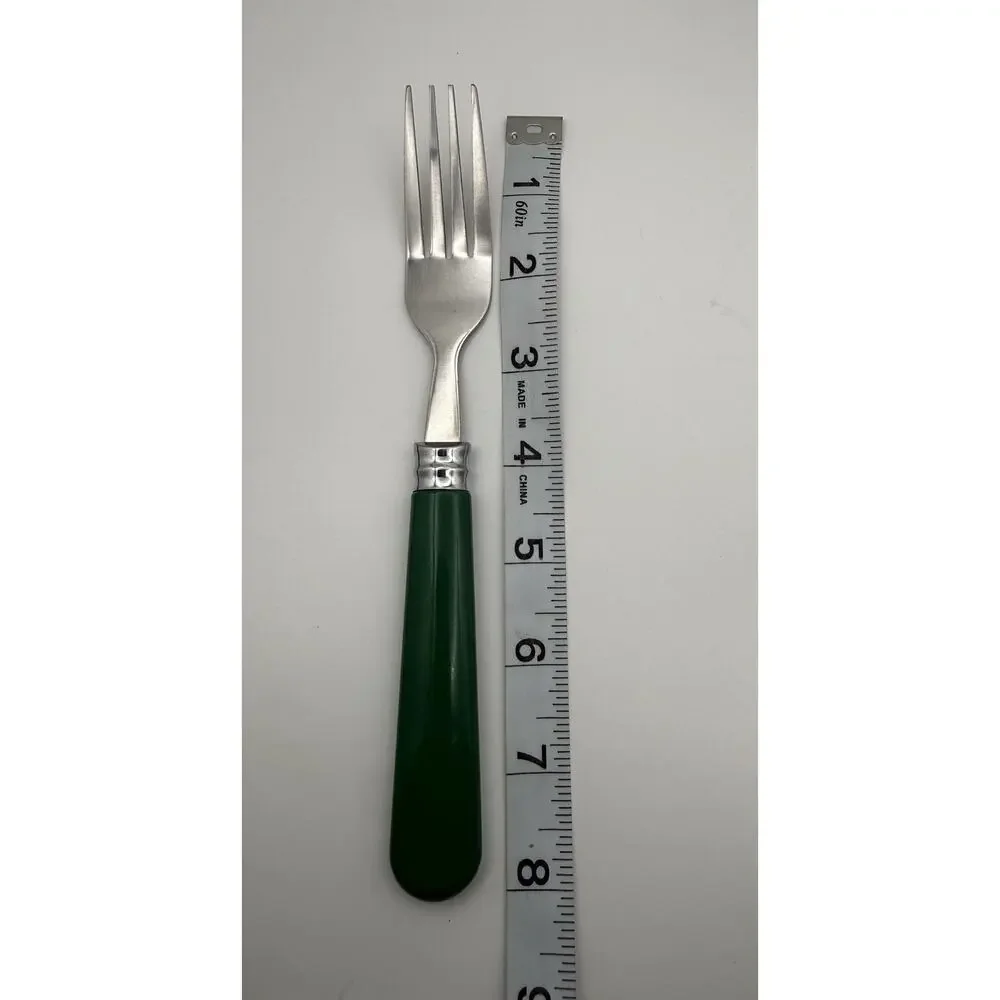 Gibson Sensations Forest Green Plastic Handle Dinner Forks Set of 4 Replacement